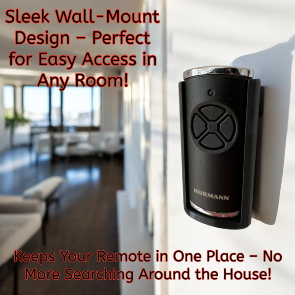 Wall & Car Vent Holder For Hormann HSE4 BS Garage Remote Black